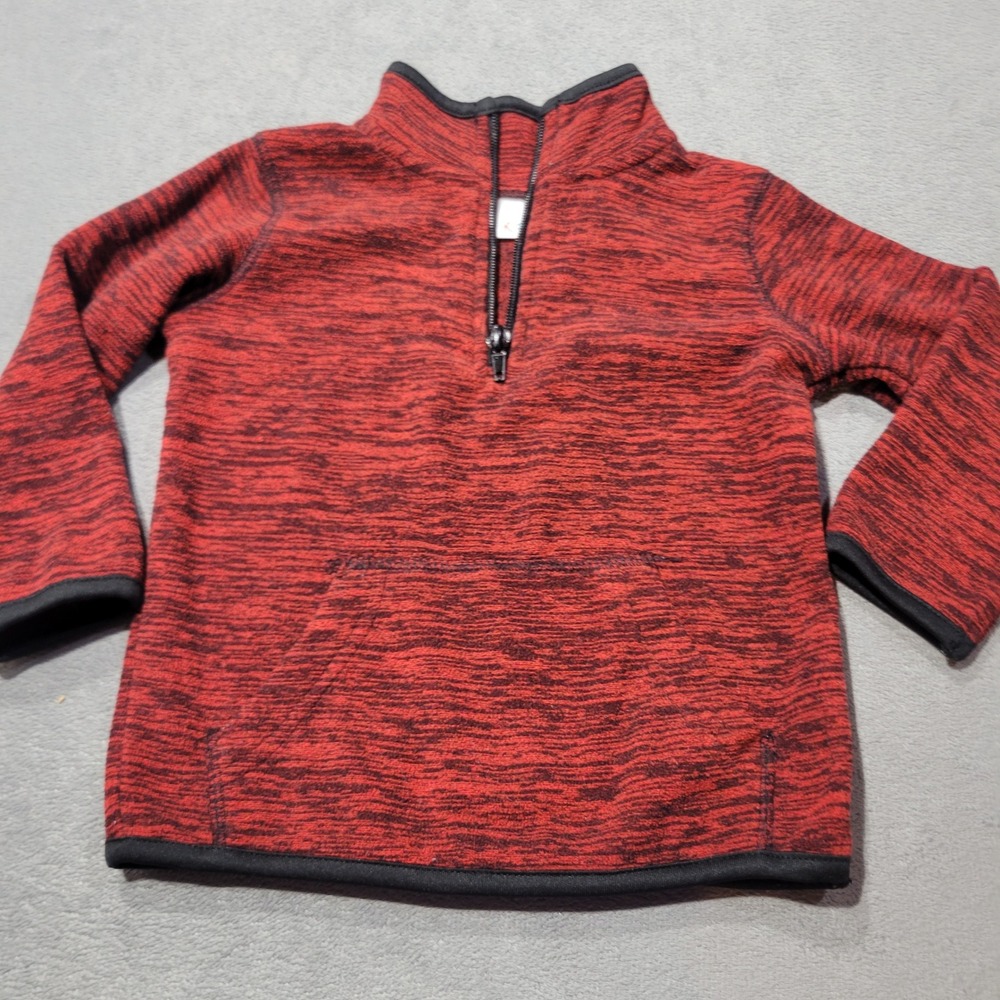 Kidgets Fleece Pullover Baby Boy 18M Red‎ Space Dye Quarter Zip Kangaroo Pocket
